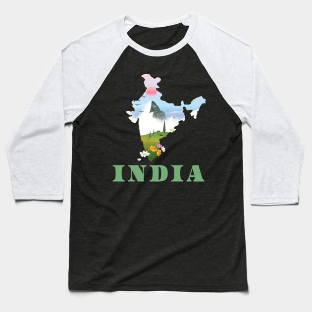 India Baseball T-Shirt by nickemporium1